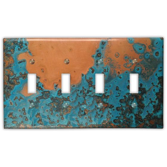 Azul 4 Toggle Copper Switch Plate