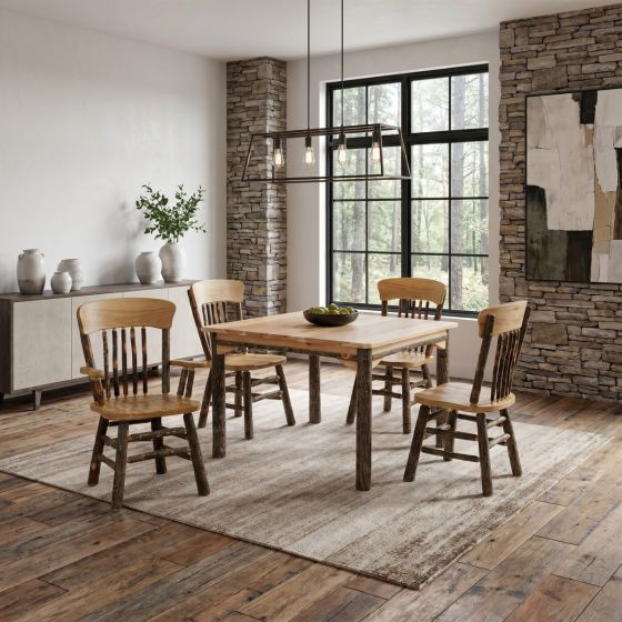Hickory Arm Chair: Some lifestyle images are created with AI for visualization purposes. Crafted from natural solid wood, each piece is unique and will vary.