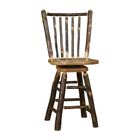 Rustic Hickory Stick Back Barstool