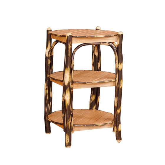 Saranac Hickory 3 Tier Round End Table