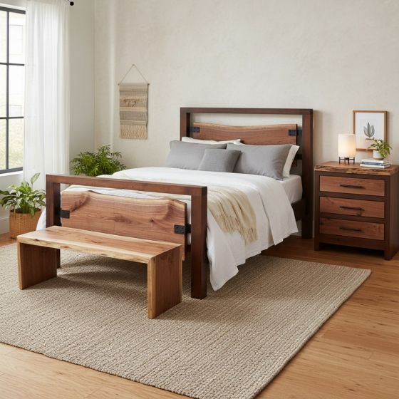 Hardwood Bench: Some lifestyle images are created with AI for visualization purposes. Crafted from natural solid wood, each piece is unique and will vary.