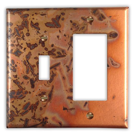 Bamboo 1 Toggle 1 Rocker/GFI Copper Switch Plate