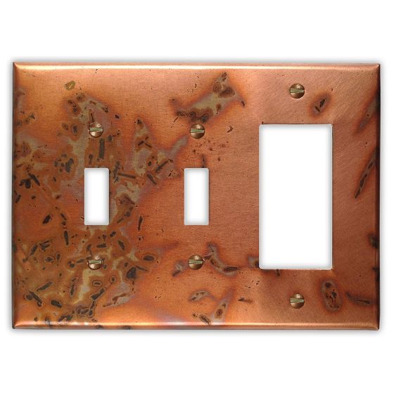 Bamboo 2 Toggle 1 Rocker/GFI Copper Switch Plate