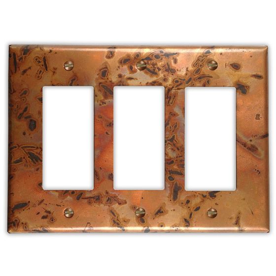 Bamboo 3 Rocker/GFI Copper Switch Plate