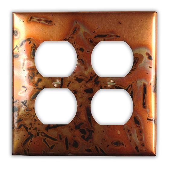 Bamboo Golden 2 Outlet Copper Switch Plate