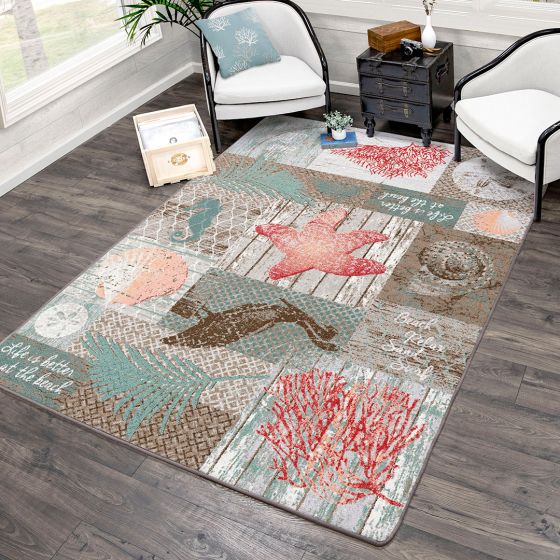 Beach Blocks Rug - Coastal