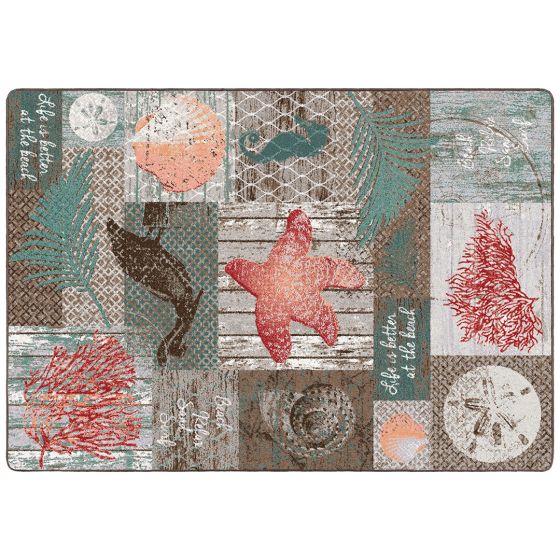 Beach Blocks Entry Rug - Coastal