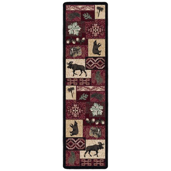 Bear Creek Lodge Runner Rug - Red