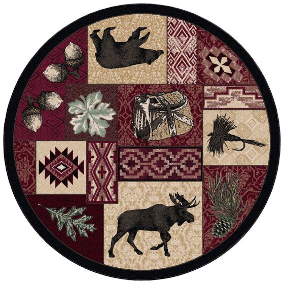 Bear Creek Lodge Area Rug - Red