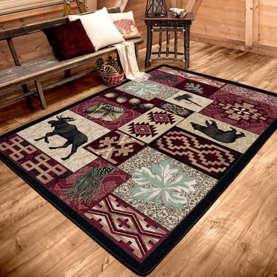 Bear Creek Lodge Rug - Red