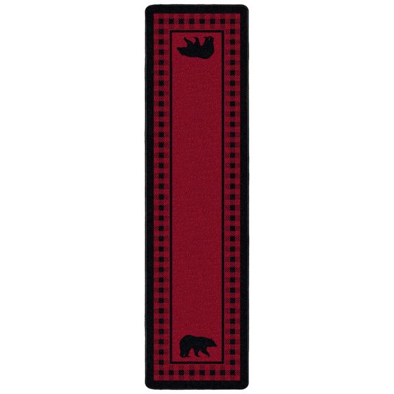 Bear Refuge Runner Rug - Red