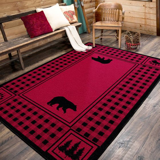 Bear Refuge Rug - Red