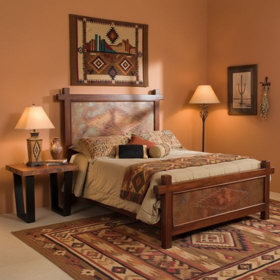 Copper Bed: Some lifestyle images are created with AI for visualization purposes. Crafted from natural solid wood, each piece is unique and will vary.