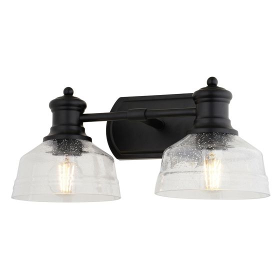 Beloit 2-Light Black Vanity Light