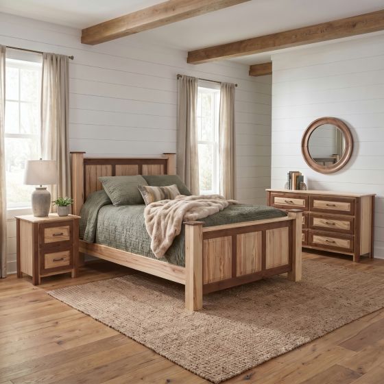 Triple Panel Bed: Some lifestyle images are created with AI for visualization purposes. Crafted from natural solid wood, each piece is unique and will vary.