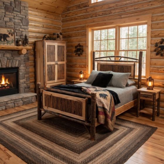 Panel Bed: Some lifestyle images are created with AI for visualization purposes. Crafted from natural solid wood, each piece is unique and will vary.