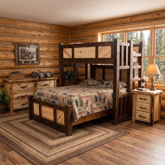 Handcrafted Bunk Bed: Some lifestyle images are created with AI for visualization purposes. Crafted from natural solid wood, each piece is unique and will vary.