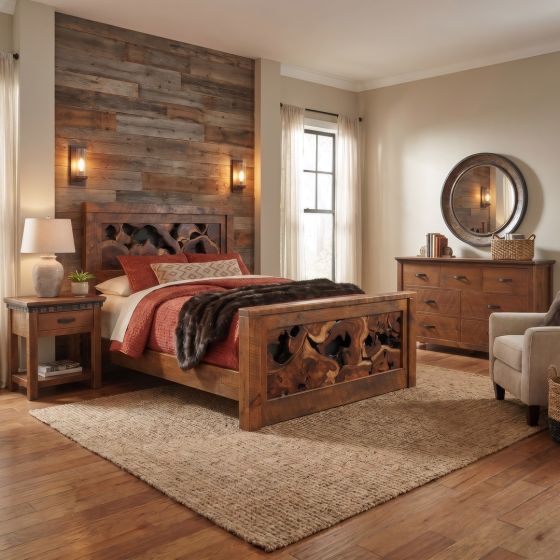 Handcrafted Bed: Some lifestyle images are created with AI for visualization purposes. Crafted from natural solid wood, each piece is unique and will vary.