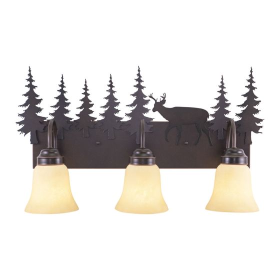 Bryce 3-Light Deer Burnished Bronze Vanity Light