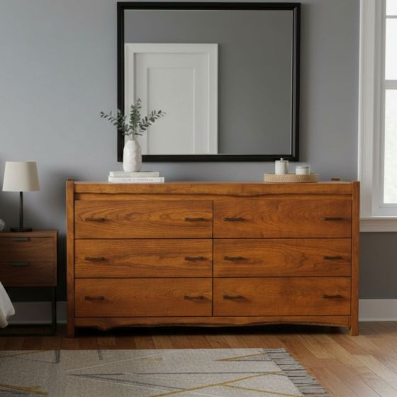 COLUMBIA VALLEY NATURAL WOOD 6 DRAWER DRESSER