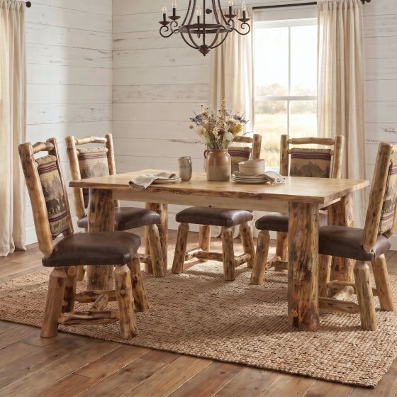 Upholstered Aspen Dining Chair: Some lifestyle images are created with AI for visualization purposes. Crafted from natural solid wood, each piece is unique and will vary.