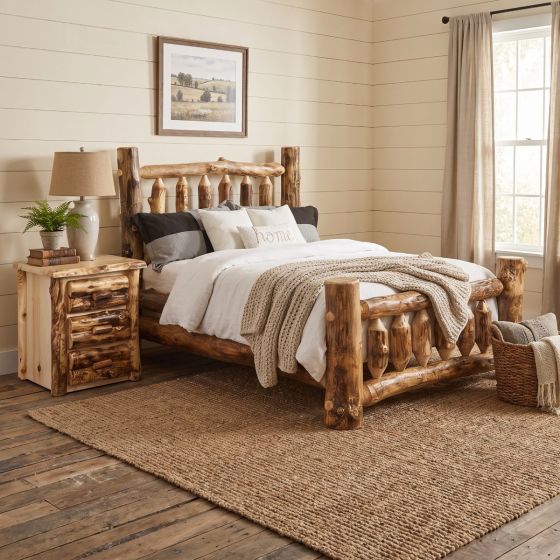 Rustic Nightstand: Some lifestyle images are created with AI for visualization purposes. Crafted from natural solid wood, each piece is unique and will vary.