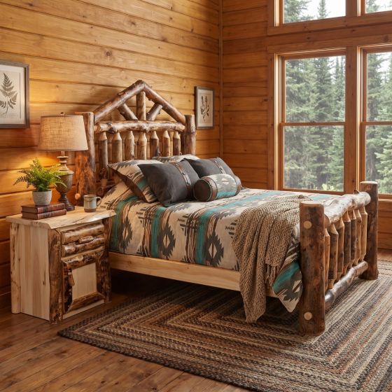 Aspen Nightstand: Some lifestyle images are created with AI for visualization purposes. Crafted from natural solid wood, each piece is unique and will vary.