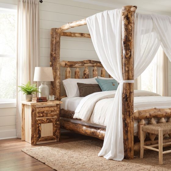 Aspen Nightstand: Some lifestyle images are created with AI for visualization purposes. Crafted from natural solid wood, each piece is unique and will vary.