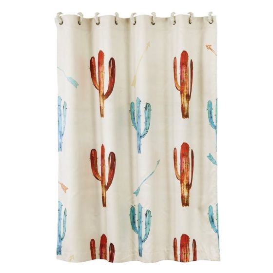 Cacti and Arrows Faux Suede Shower Curtain