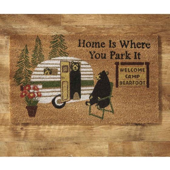 Camp Bearfoot Rustic Camper Home Door Mat