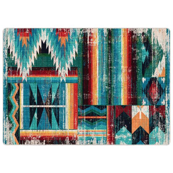 Caverns Entry Rug - Turquoise Patchwork