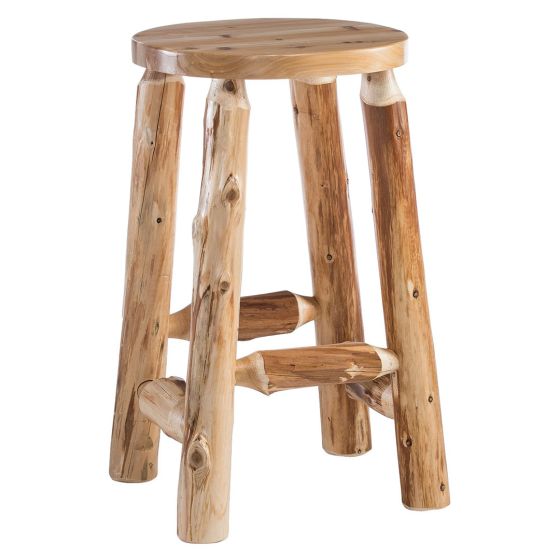 Cedar Lake Round Log Pub Stool