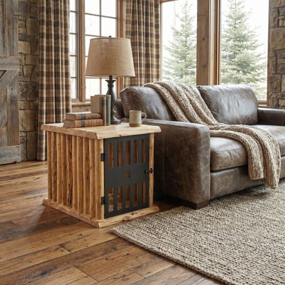 Pet Furniture: Some lifestyle images are created with AI for visualization purposes. Crafted from natural solid wood, each piece is unique and will vary.