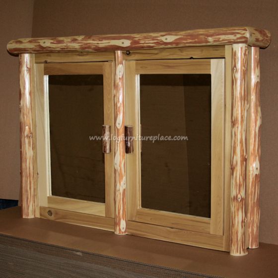 Cedar Lake Rustic Double Medicine Cabinet--Clear finish