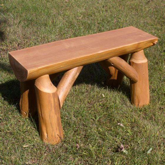 Half Log Bench (stained by client)