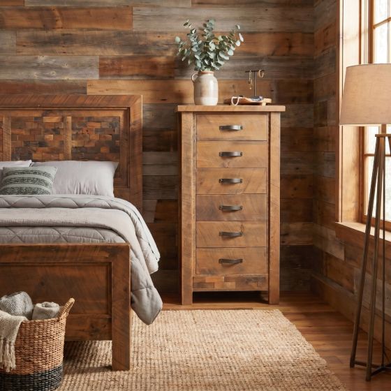 Barnwood Chest Of Drawers: Some lifestyle images are created with AI for visualization purposes. Crafted from natural solid wood, each piece is unique and will vary.