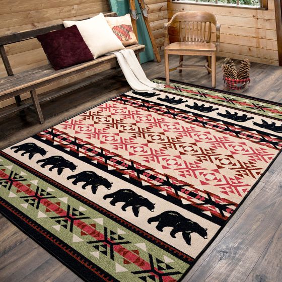 Cozy Bears Rug - Burnt Red