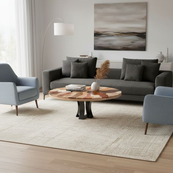 Mosaic Coffee Table: Some lifestyle images are created with AI for visualization purposes. Crafted from natural solid wood, each piece is unique and will vary.