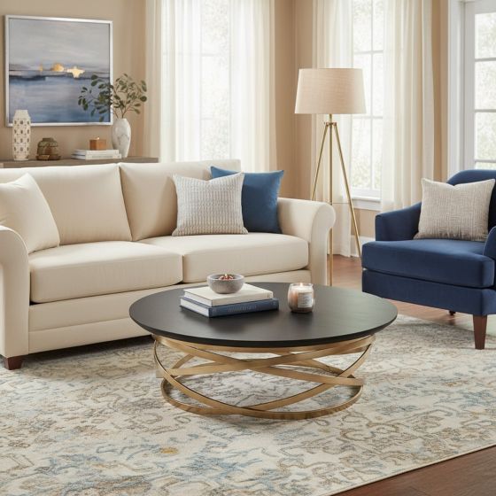 Modern Coffee Table: Some lifestyle images are created with AI for visualization purposes. Crafted from natural solid wood, each piece is unique and will vary.