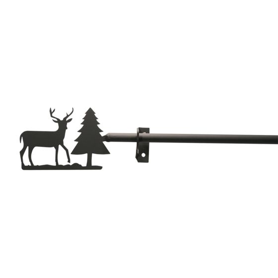 Wrought Iron Deer & Pine Curtain Rod