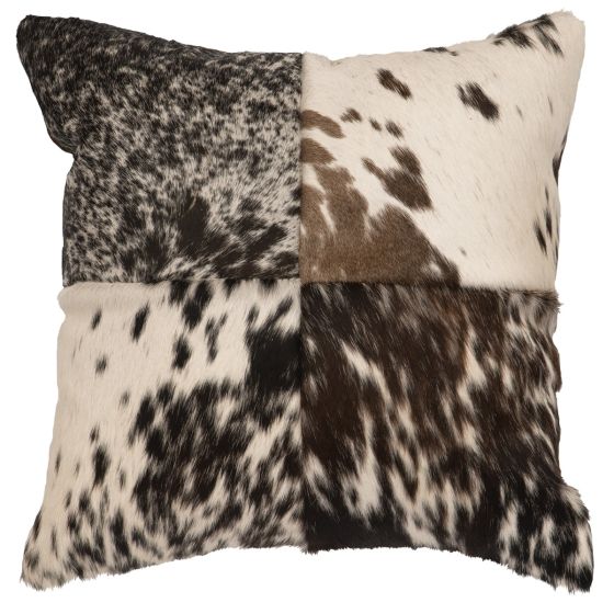 Dark Brown Speckled Leather Decor Pillow