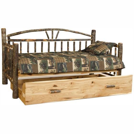 Rustic Hickory Log Daybed w/ Trundle