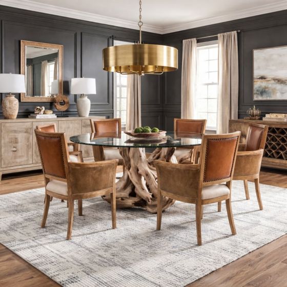 Modern Dining Chair: Some lifestyle images are created with AI for visualization purposes. Crafted from natural solid wood, each piece is unique and will vary.