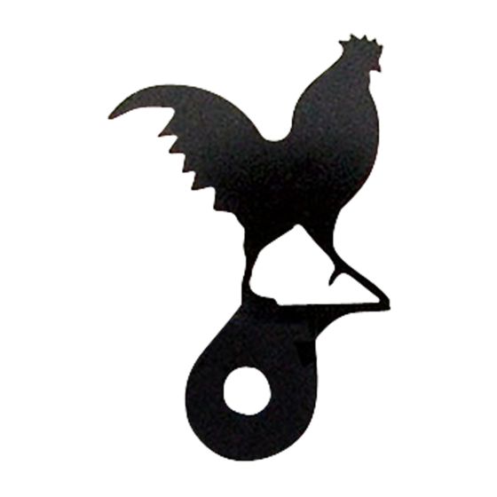 Wrought Iron Rooster Cabinet Door Silhouette