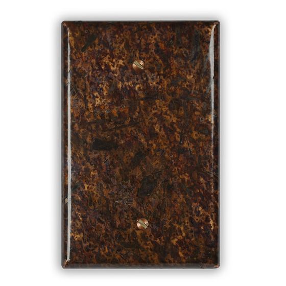 Distressed Dark 1 Blank Copper Switch Plate