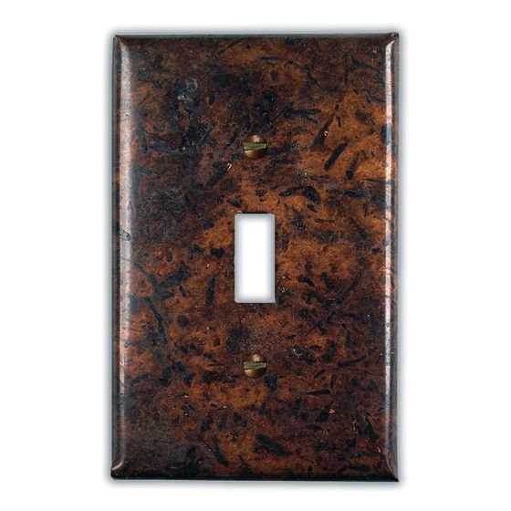 Distressed Dark 1 Toggle Copper Switch Plate