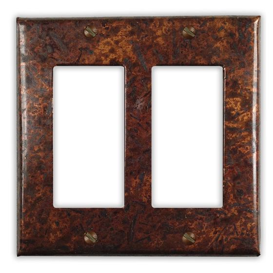 Distressed Dark 2 Rocker/GFI Copper Switch Plate
