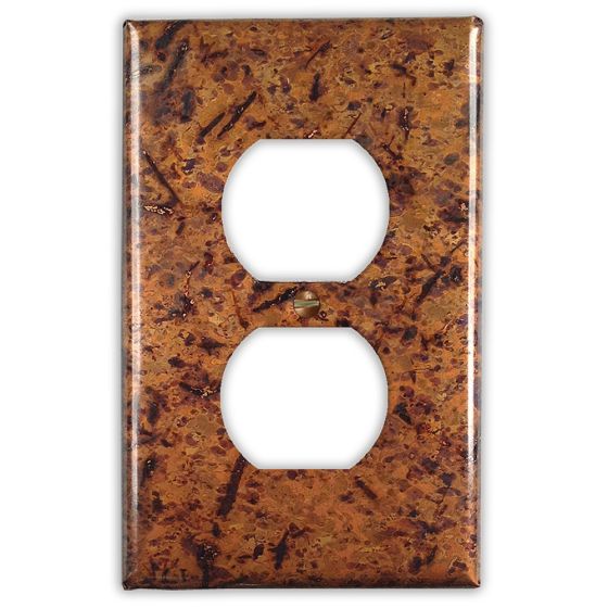 Distressed Light 1 Outlet Copper Switch Plate