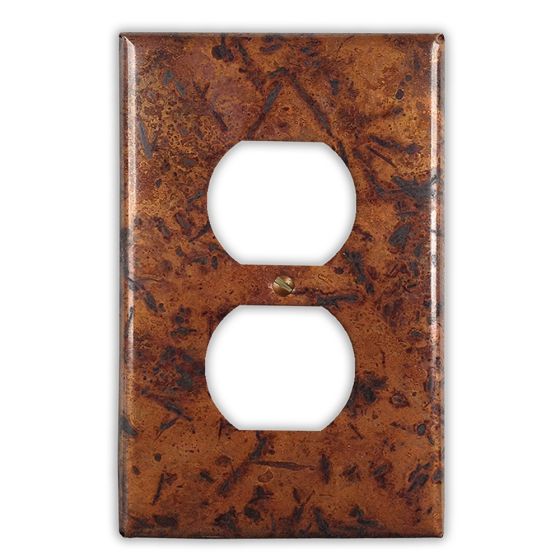 Distressed Medium 1 Outlet Copper Switch Plate