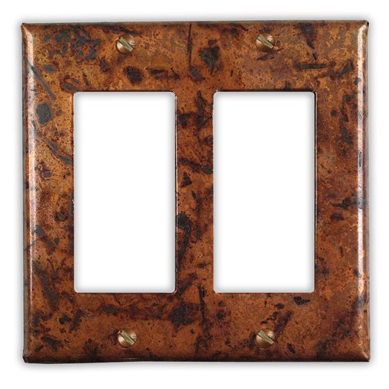 Distressed Medium 2 Rocker/GFI Copper Switch Plate